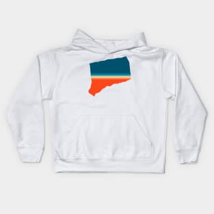 Connecticut State Retro Map Kids Hoodie